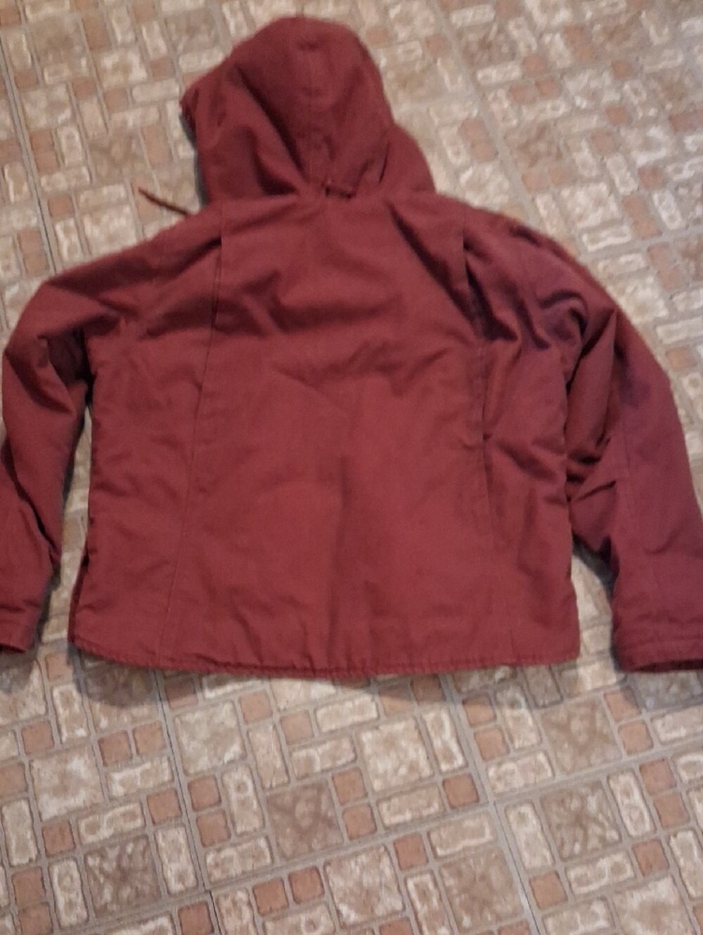 Schmidt Hooded Lined Jacket in Burgundy - Women's Work Ware Coat Size Medium - Picture 6 of 6